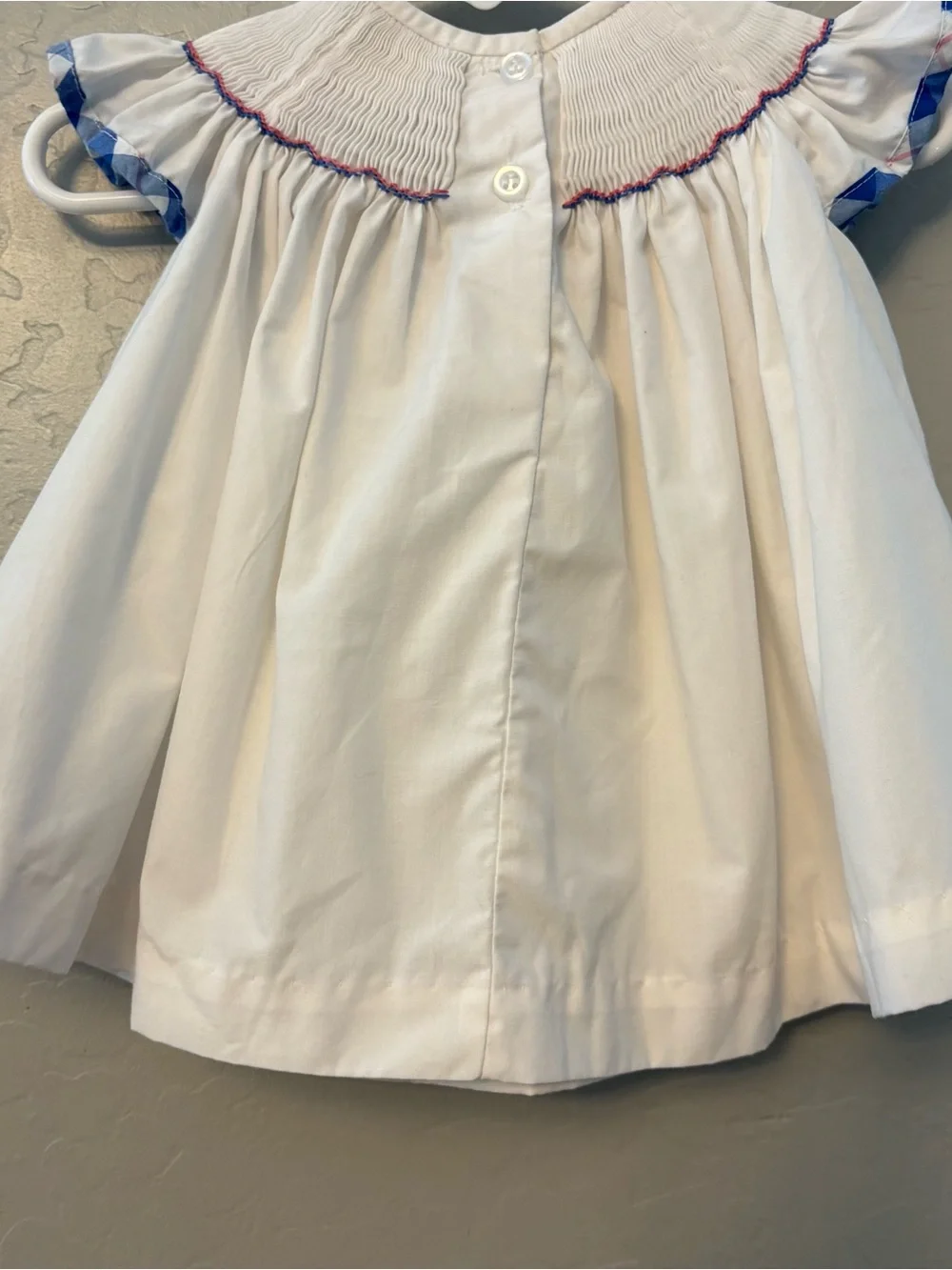 Classic Whimsy white smocked and embroidered sailboat dress size 9 months